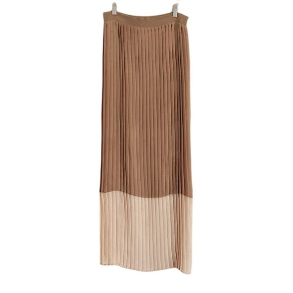 Italian two tone maxi pleated skirt size 38 Small @K - Picture 1 of 11